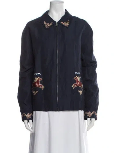Pre-owned Sandro Jacket In Blue