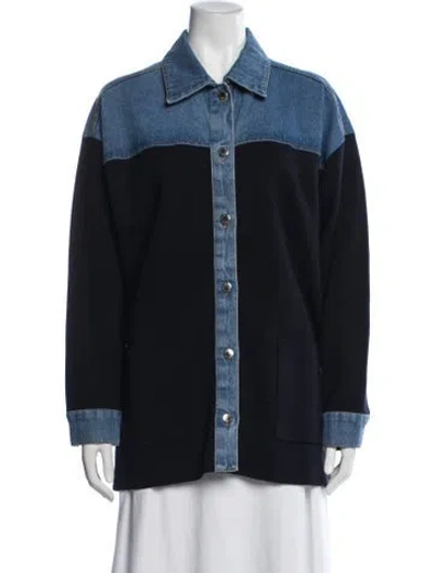 Pre-owned Sandro Jacket In Blue