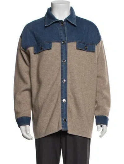 Pre-owned Sandro Jacket In Blue/brown