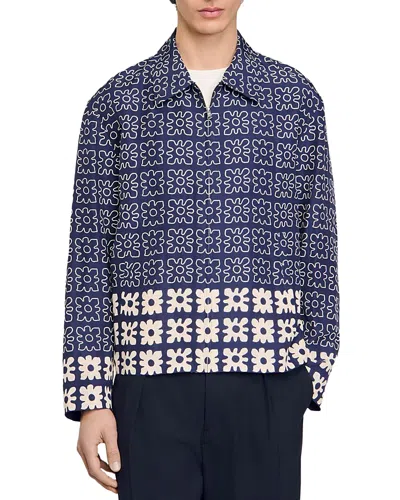 Sandro Jacket With Floral Motif