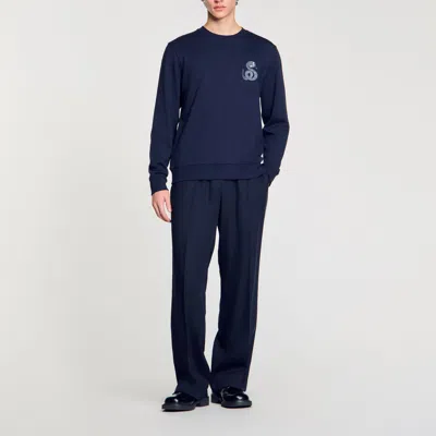 Sandro Jacket With Snake Detail In Midnight Blue