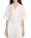 Sandro Jacquard Cropped Shirt In White