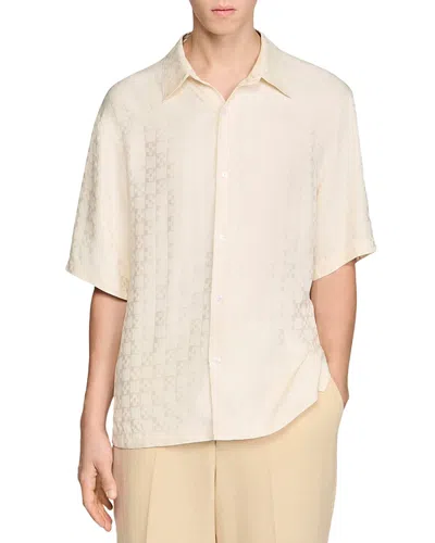Sandro Jacquard Cross Shirt In White