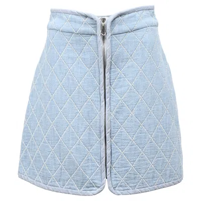 Sandro Jacquard Mini Skirt In Light Blue Cotton