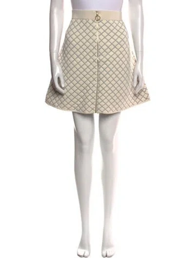 Pre-owned Sandro Jacquard Mini Skirt In Neutral