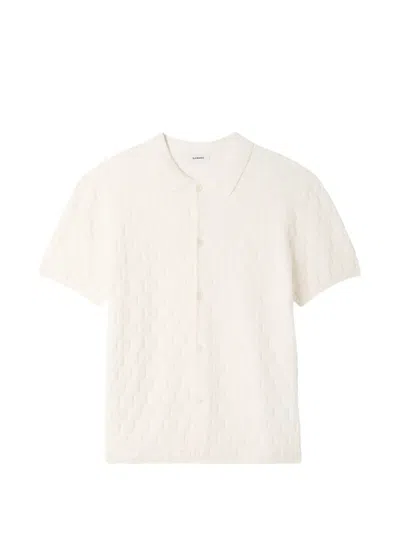 Sandro Mens Ecru Terry Short-sleeve Knitted Cardigan In Neutral