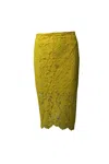 Sandro Jaime Lace Midi Skirt In Yellow Rayon In Yellow