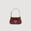 Sandro Janet Bag In Certified Leather In Burgundy