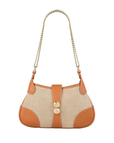 SANDRO JANET CANVAS & LEATHER BAG