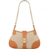 Sandro Womens Naturels Hardware-embellished Canvas And Leather Shoulder Bag In Beige