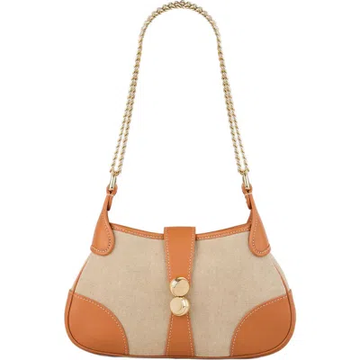SANDRO SANDRO JANET CANVAS AND LEATHER BAG