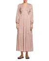 Sandro Jayane Dot Print Tiered Maxi Dress In Ecru Pink