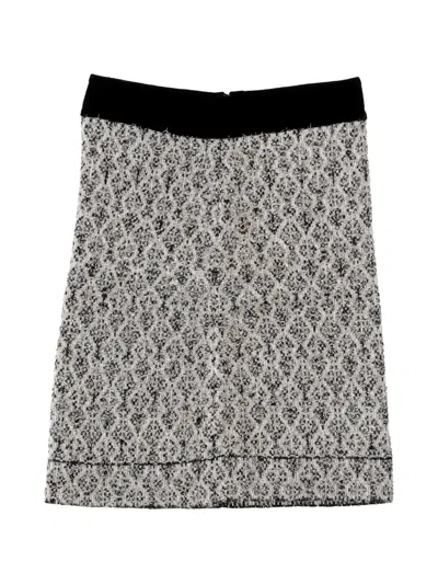 Pre-owned Sandro Jazz Geometric Jacquard Skirt In Gray