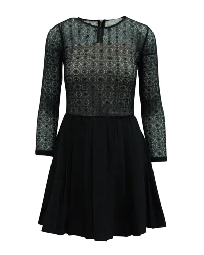 Sandro Jeanette Lace Dress In Black Polyester
