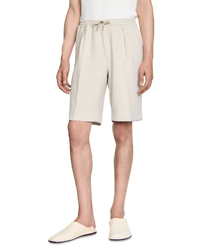Sandro Jersey Bermuda Shorts In Aluminum