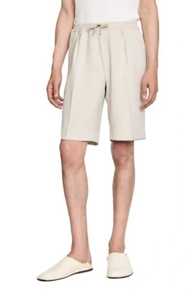 Sandro Jersey Bermuda Shorts In White