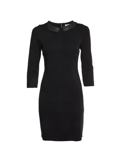 Pre-owned Sandro Jersey Midi Dress In Black