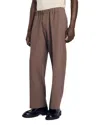 Sandro Jersey Regular Fit Wide Leg Trousers In Taupe