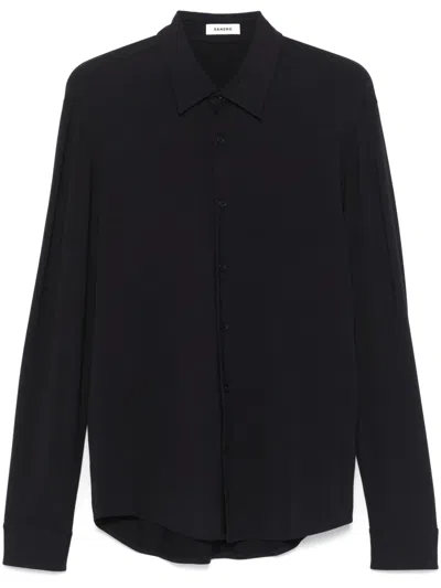 Sandro Jersey Shirt In Blue