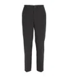 Sandro Jersey Straight Tailored Trousers In Black