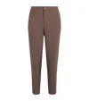 Sandro Jersey Straight Trousers In Brown