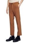 Sandro Jersey Trousers In Caramel
