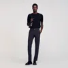 Sandro Jersey Trousers In Gray