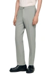 Sandro Jersey Trousers In Green