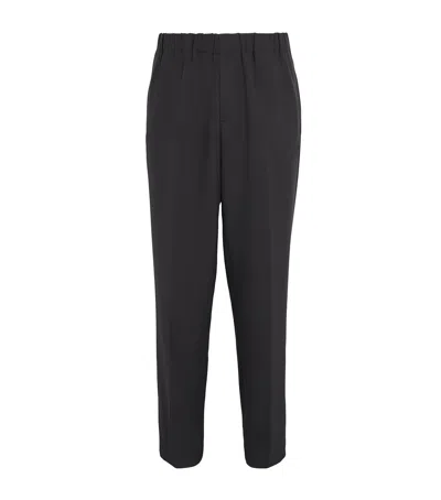 Sandro Jersey Wide-leg Trousers In Black