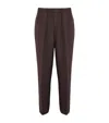Sandro Jersey Wide-leg Trousers In Brown