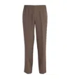 Sandro Jersey Regular Fit Wide Leg Trousers In Brown
