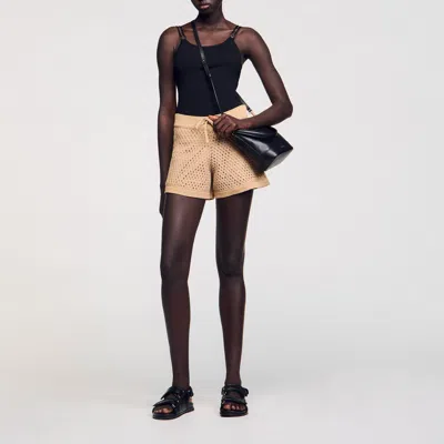Sandro Jewelery Detail Knit Leotard In Black