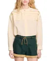 Sandro Frill Detail Blouse In Ecru