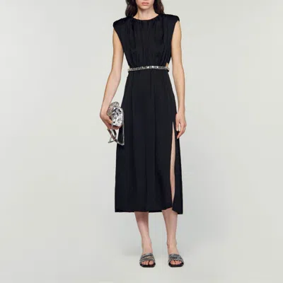 Sandro Jewelry-style Maxi Dress In Black