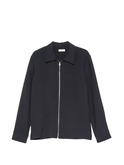 Sandro Joker Zip-front Overshirt In Black