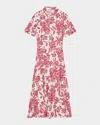 Sandro Floral Patterned Maxi Dress In White / Red