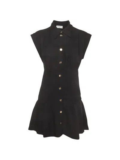 Pre-owned Sandro Josephine Empire-line Mini Dress In Black