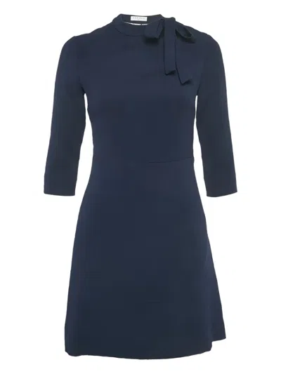 Pre-owned Sandro Jovane Lace Tie Mini Dress In Blue