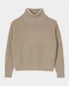 Sandro Julian Turtleneck Wool-cashmere Sweater In Beige