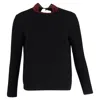 Sandro Jumper With Contrast Collar In Black Wool In Black