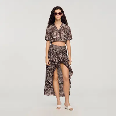 Sandro Bandana Print Short Skirt In Multi