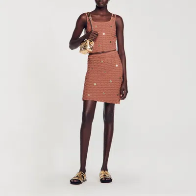 Sandro Jupe Courte Asymétrique In Brown