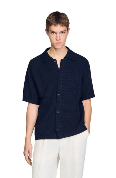 Sandro Jute Shirt In Blue