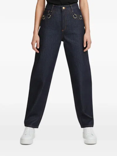 Pre-owned Sandro Kaja Curved-leg Jeans In Blue