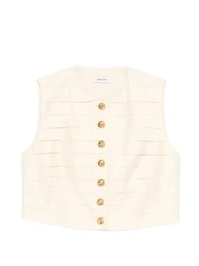 Sandro Kinsley Button Waistcoat In Neutral