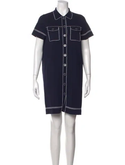Pre-owned Sandro Knee-length Dress In Blue