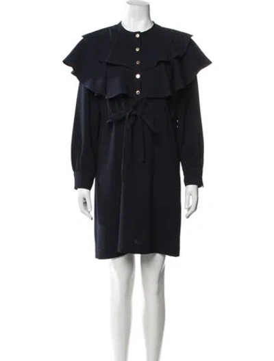 Pre-owned Sandro Knee-length Dress In Blue