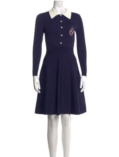 Pre-owned Sandro Knee-length Dress In Blue
