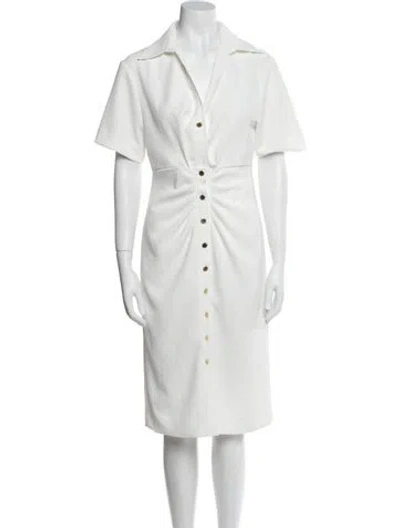 Pre-owned Sandro Knee-length Dress In White