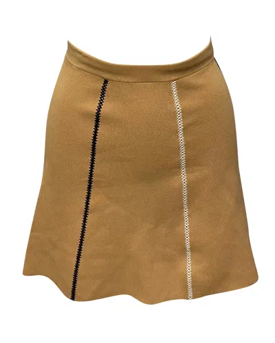Sandro Knit A-line Skirt In Brown Viscose